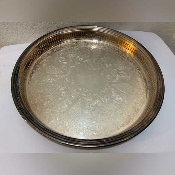 Gorham Original Silver Plate Serving Hostess Tray YC1738 Signed Marked 15" - Picture 1 of 7